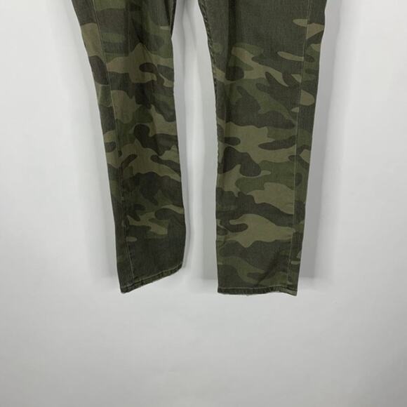 2/$30 ZARA Straight Leg Jeans 4 Camo Cropped Five-Pocket Stretch #5066 - Picture 5 of 13
